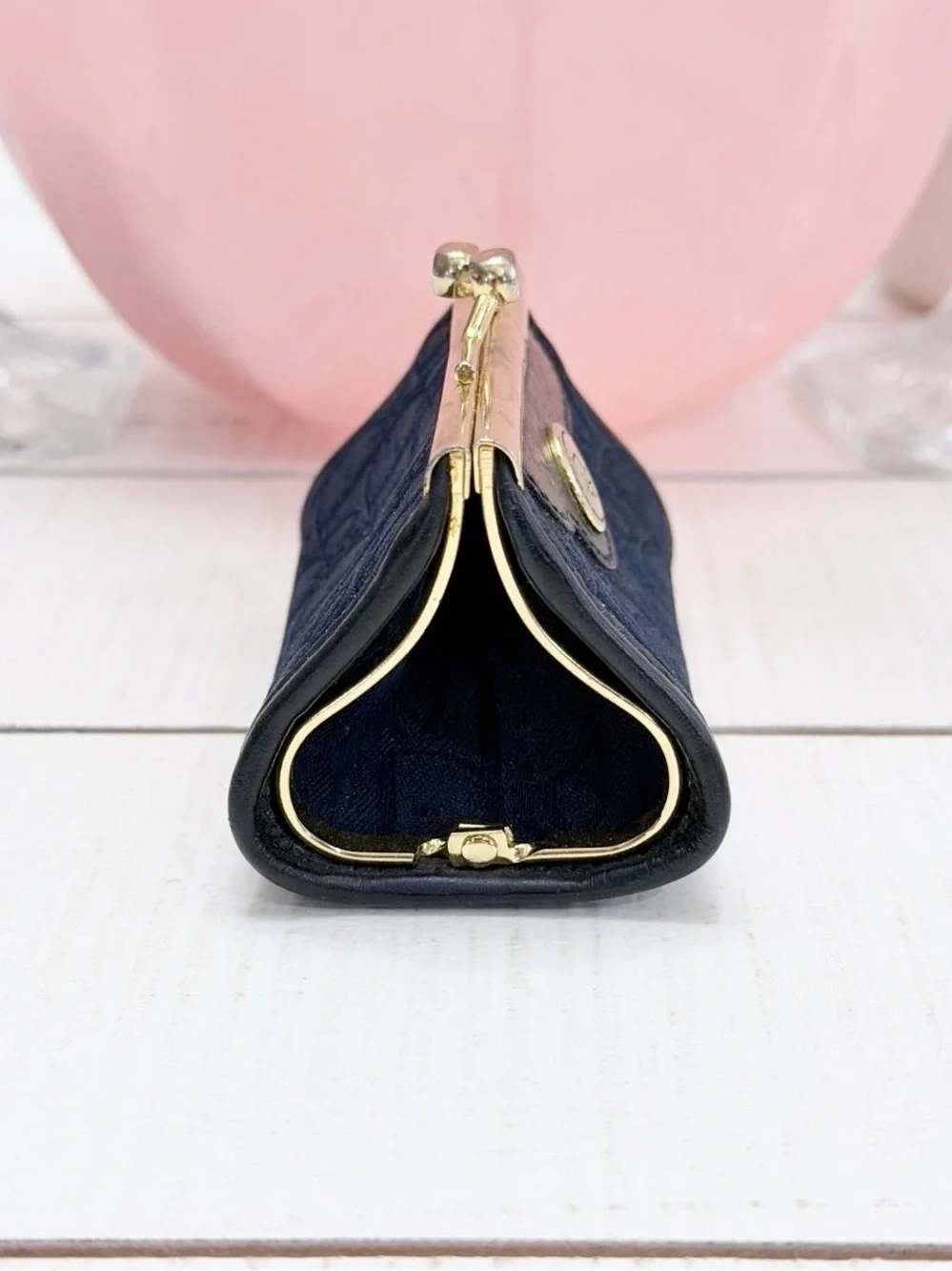 Dior Vintage Mavy Trotter Kisslock Coin Wallet/ Purse